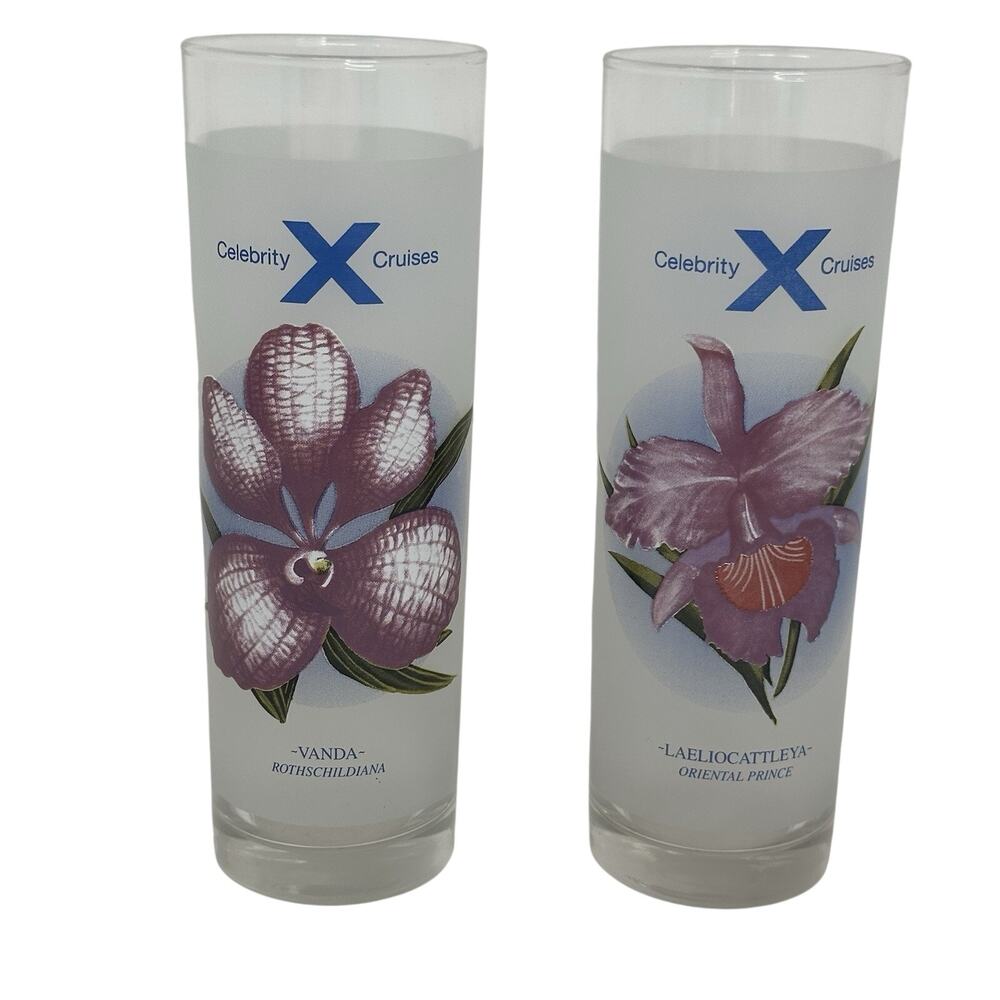 2 Celebrity Cruises Tall Collins Glasses Bon Voyage With Drink Recipes